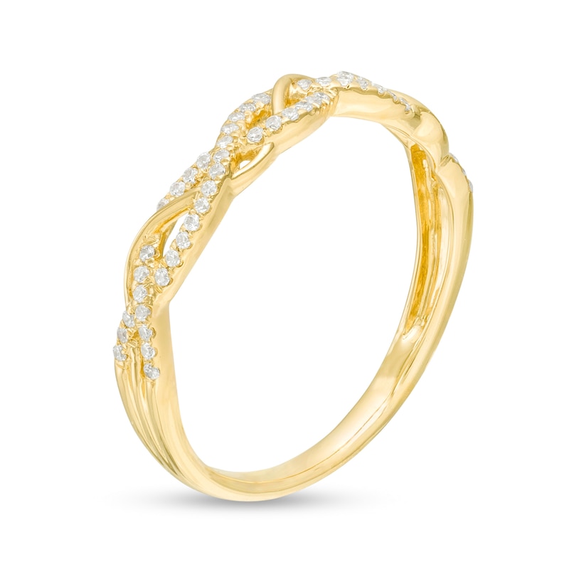 Main Image 3 of 1/6 CT. T.W. Diamond Twist Anniversary Band in 10K Gold