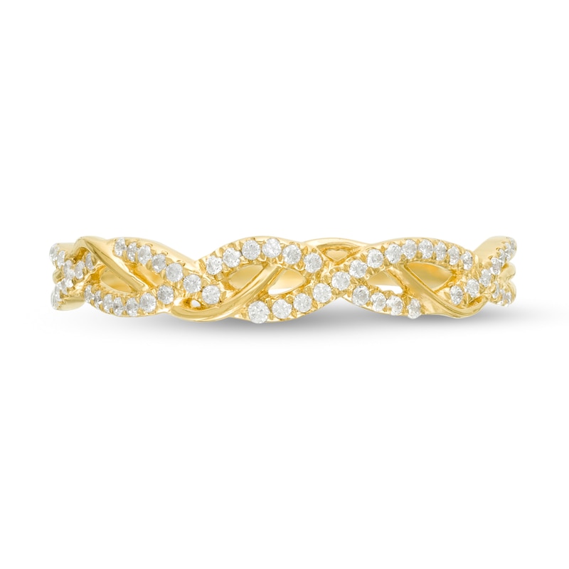 Main Image 4 of 1/6 CT. T.W. Diamond Twist Anniversary Band in 10K Gold