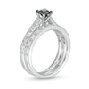 Thumbnail Image 3 of 1 CT. T.W. Enhanced Black and White Diamond Bridal Set in 10K White Gold