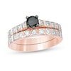 Thumbnail Image 1 of 1 CT. T.W. Enhanced Black and White Diamond Bridal Set in 10K Rose Gold