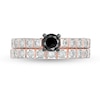 Thumbnail Image 4 of 1 CT. T.W. Enhanced Black and White Diamond Bridal Set in 10K Rose Gold