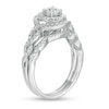 Thumbnail Image 3 of 1 CT. T.W. Diamond Double Oval Frame Twist Shank Bridal Set in 10K White Gold
