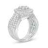 Thumbnail Image 2 of 1-1/2 CT. T.W. Composite Diamond Double Frame Multi-Row Three Piece Bridal Set in 10K White Gold
