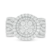 Thumbnail Image 3 of 1-1/2 CT. T.W. Composite Diamond Double Frame Multi-Row Three Piece Bridal Set in 10K White Gold