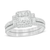 Thumbnail Image 1 of 1/2 CT. T.W. Composite Diamond Frame Collar Bridal Set in 10K White Gold