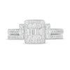 Thumbnail Image 4 of 1/2 CT. T.W. Composite Diamond Frame Collar Bridal Set in 10K White Gold