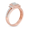 Thumbnail Image 2 of 1/2 CT. T.W. Composite Diamond Frame Collar Bridal Set in 10K Rose Gold