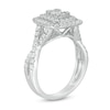 Thumbnail Image 2 of 1 CT. T.W. Composite Diamond Double Cushion Frame Twist Shank Engagement Ring in 10K White Gold