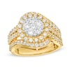 Thumbnail Image 0 of 2 CT. T.W. Composite Diamond Bypass Multi-Row Split Shank Engagement Ring in 10K Gold