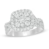 Thumbnail Image 1 of 1-5/8 CT. T.W. Diamond Double Cushion Frame Twist Shank Engagement Ring in 10K White Gold