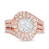 Thumbnail Image 4 of 2 CT. T.W. Composite Diamond Bypass Multi-Row Split Shank Engagement Ring in 10K Rose Gold