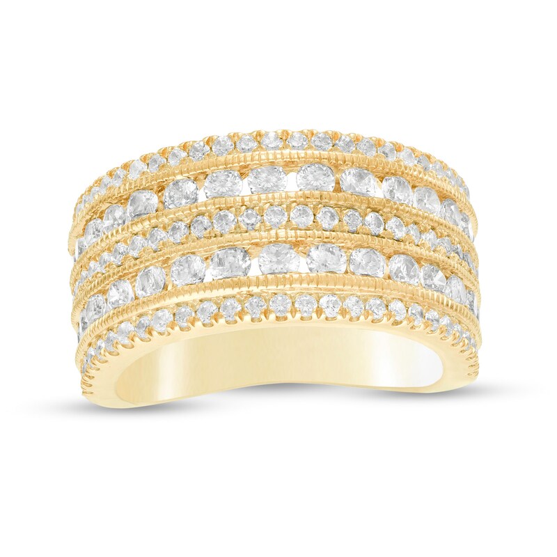 Main Image 1 of 2 CT. T.W. Diamond Multi-Row Vintage-Style Engagement Ring in 10K Gold