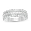 Thumbnail Image 0 of 1-1/3 CT. T.W. Diamond Triple Row Vintage-Style Anniversary Ring in 10K White Gold