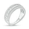 Thumbnail Image 3 of 1-1/3 CT. T.W. Diamond Triple Row Vintage-Style Anniversary Ring in 10K White Gold