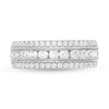 Thumbnail Image 3 of 1-1/3 CT. T.W. Diamond Triple Row Vintage-Style Anniversary Ring in 10K White Gold