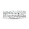 Thumbnail Image 4 of 1-1/3 CT. T.W. Diamond Triple Row Vintage-Style Anniversary Ring in 10K White Gold