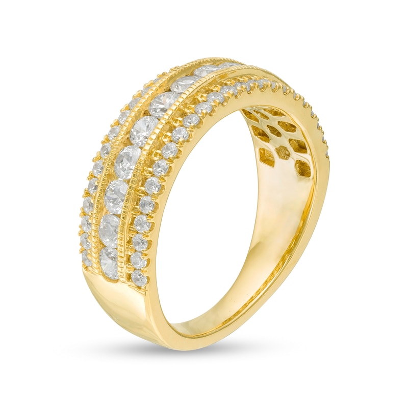 Main Image 3 of 1-1/3 CT. T.W. Diamond Multi Row Vintage-Style Anniversary Ring in 10K Gold