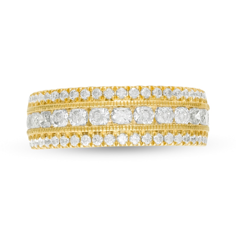 Main Image 4 of 1-1/3 CT. T.W. Diamond Multi Row Vintage-Style Anniversary Ring in 10K Gold