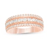 Thumbnail Image 1 of 1-1/3 CT. T.W. Diamond Multi Row Vintage-Style Anniversary Ring in 10K Rose Gold