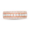 Thumbnail Image 4 of 1-1/3 CT. T.W. Diamond Multi Row Vintage-Style Anniversary Ring in 10K Rose Gold