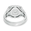 Thumbnail Image 2 of Vera Wang Men 1/20 CT. T.W. Diamond Etched Chevron Signet Ring in Sterling Silver