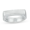 Thumbnail Image 1 of Vera Wang Men Sandblast Textured Edge Bar Ring in Sterling Silver