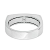 Thumbnail Image 3 of Vera Wang Men Sandblast Textured Edge Bar Ring in Sterling Silver