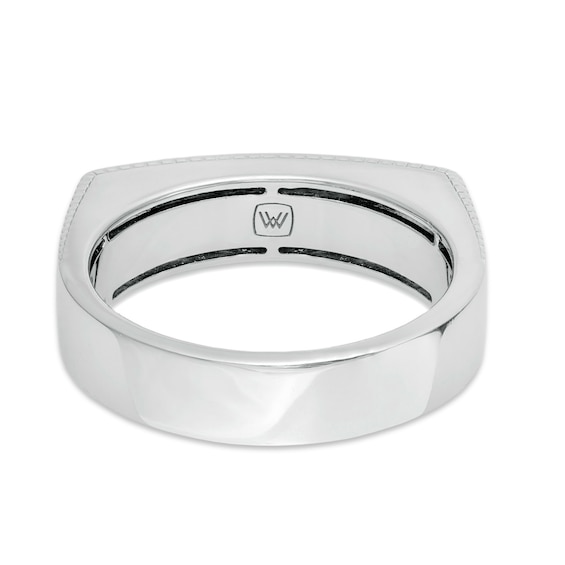 Vera Wang Men Sandblast Textured Edge Bar Ring in Sterling Silver
