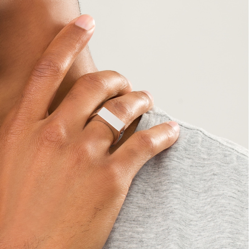 Main Image 2 of Vera Wang Men 1/6 CT. T.W. Black Diamond Bar Ring in Sterling Silver