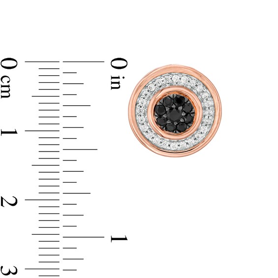 1/2 CT. T.W. Enhanced Black Composite and White Diamond Frame Stud Earrings in 10K Rose Gold 1/2 CT. T.W. Enhanced Black Composite and White Diamond Frame Stud Earrings in 10K Rose Gold