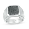 Thumbnail Image 0 of Vera Wang Men 1/2 CT. T.W. Enhanced Black Octagonal Composite Diamond Signet Ring in Sterling Silver