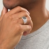 Thumbnail Image 1 of Vera Wang Men 1/2 CT. T.W. Enhanced Black Octagonal Composite Diamond Signet Ring in Sterling Silver