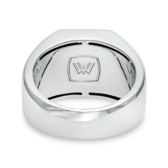 Vera Wang Men 1/2 CT. T.w. Enhanced Black Octagonal Composite Diamond Signet Ring in Sterling Silver