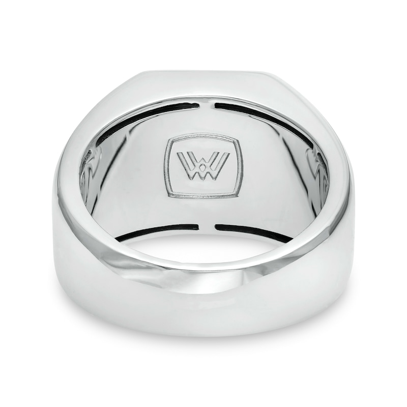 Main Image 3 of Vera Wang Men 1/2 CT. T.W. Enhanced Black Octagonal Composite Diamond Signet Ring in Sterling Silver