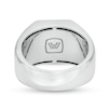 Thumbnail Image 3 of Vera Wang Men 1/5 CT. T.W. Black Diamond "V" Bevelled Edge Signet Ring in Sterling Silver
