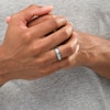 Thumbnail Image 2 of Vera Wang Men 1/2 CT. T.W. Black Diamond Antique-Finished Chevron Ring in Sterling Silver