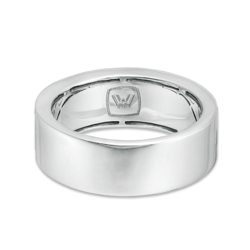 Main Image 3 of Vera Wang Men 1/2 CT. T.W. Black Diamond Antique-Finished Chevron Ring in Sterling Silver