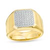 Thumbnail Image 1 of Vera Wang Men 1/2 CT. T.W. Octagonal Composite Diamond Signet Ring in 10K Gold