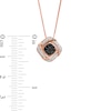 Thumbnail Image 4 of 1/4 CT. T.W. Enhanced Black Composite and White Diamond Tilted Cushion Frame Two Piece Pendant in 10K Rose Gold