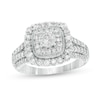 Thumbnail Image 0 of 1 CT. T.W. Diamond Double Cushion Frame Vintage-Style Engagement Ring in 10K White Gold