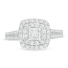1/2 CT. T.W. Princess-Cut Diamond Double Frame Engagement Ring in 10K White Gold