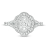 Thumbnail Image 4 of 1 CT. T.W. Diamond Oval Scallop Frame Split Shank Vintage-Style Engagement Ring in 14K White Gold
