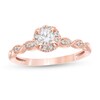 Thumbnail Image 1 of 1/2 CT. T.W. Diamond Frame Scallop-Edge Vintage-Style Engagement Ring in 14K Rose Gold