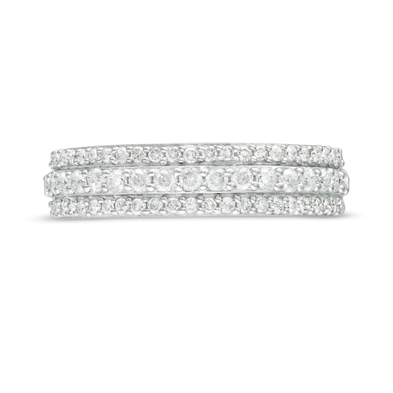 1/2 CT. T.w. Diamond Triple-Row Band in 10K White Gold