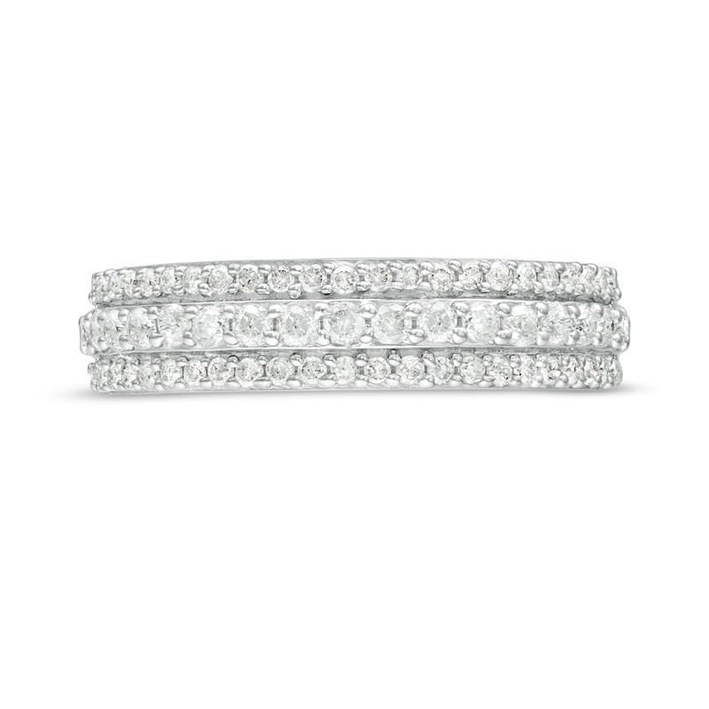 1/2 CT. T.W. Diamond Triple-Row Band in 10K White Gold