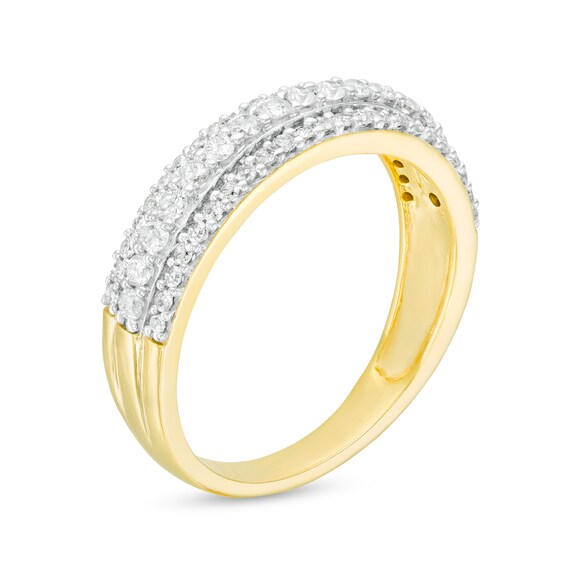 1/2 CT. T.w. Diamond Multi-Row Band in 10K Gold