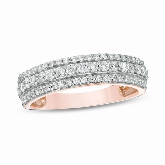 1/2 CT. T.w. Diamond Multi-Row Band in 10K Rose Gold