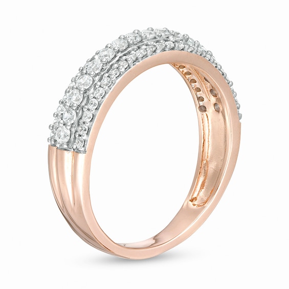 1/2 CT. T.w. Diamond Multi-Row Band in 10K Rose Gold