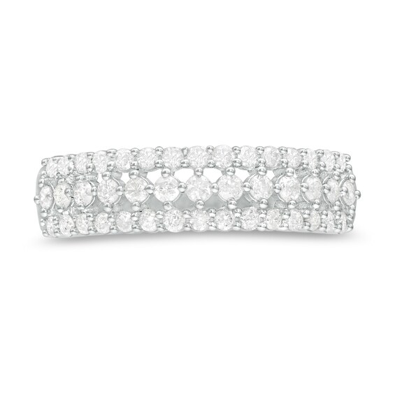 1/2 CT. T.w. Diamond Multi-Row Band in 10K White Gold