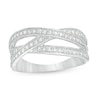 Thumbnail Image 0 of 3/8 CT. T.W. Diamond Multi-Row Crossover Anniversary Band in Sterling Silver